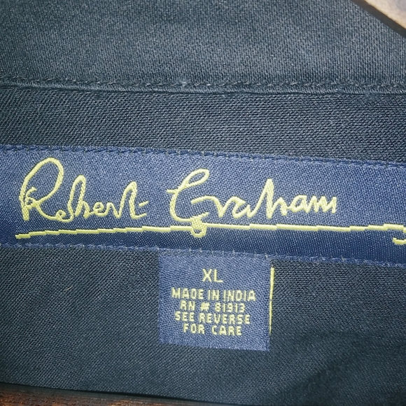 Robert Graham XL Mens Jacket Cotton Zip Front Pocketed Outerwear in Black - Picture 8 of 8